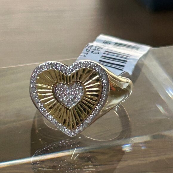 Rarities Carol Brodie Gold Plated 1/4ctw Diamond Heart RING 8 nwt - Picture 11 of 11